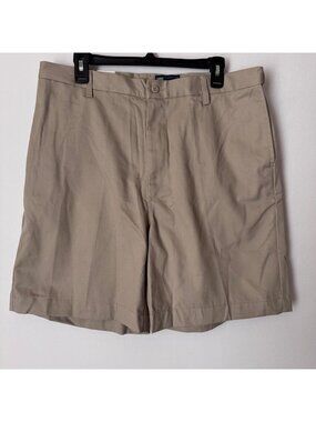 Blue Generation Men Khaki Chino Flat Front Shorts W36